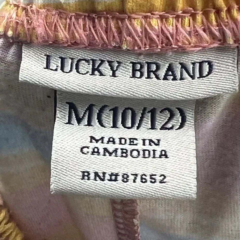 Lucky Brand Girls 10/12 Rainbow Stripe Tank Jogger 2 Piece Lounge Set